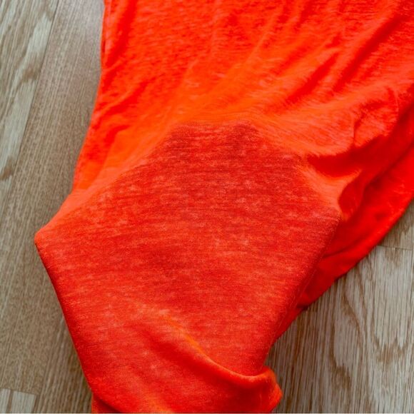 Athleta Bright Orange V-Neck Shirt - Size: Small - Picture 5 of 7